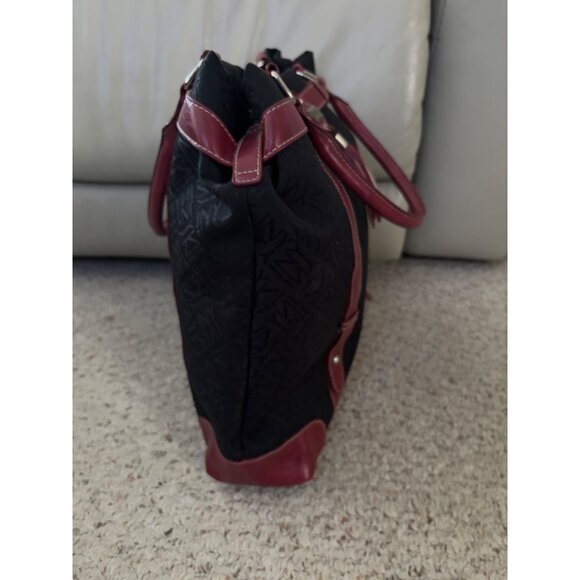 Jones New York Black Brick Red Large Handbag Purse Tote - Picture 11 of 13